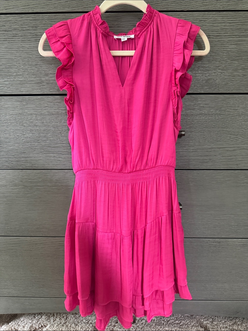 Steve Madden Hot Pink Ruffle Mini Dress
